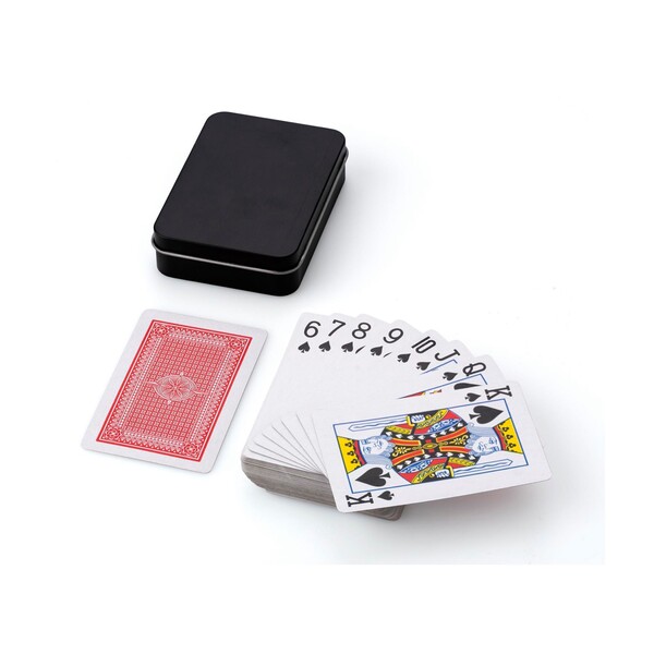 Playing card set Nathan | Metal tin - black
