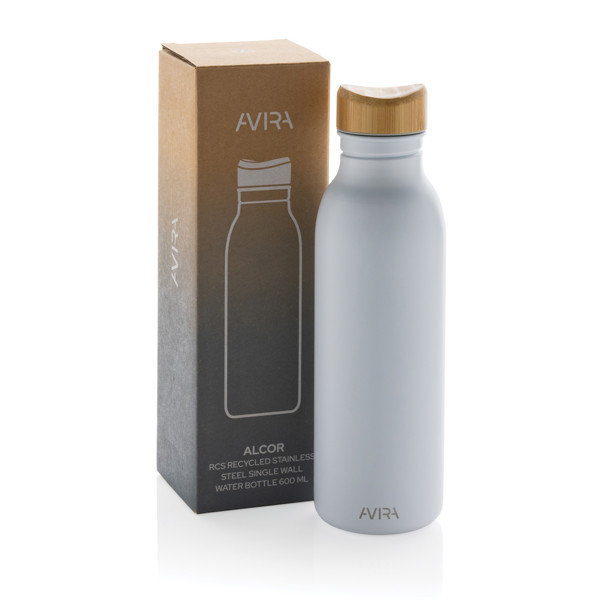 Avira Alcor RCS Re-steel single wall water bottle 600 ML - White