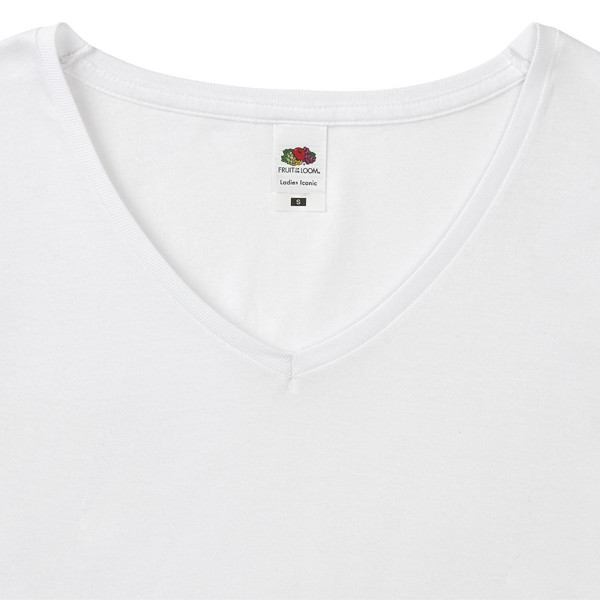 T-Shirt Femme Blanc Iconic V-Neck - Blanc / XS