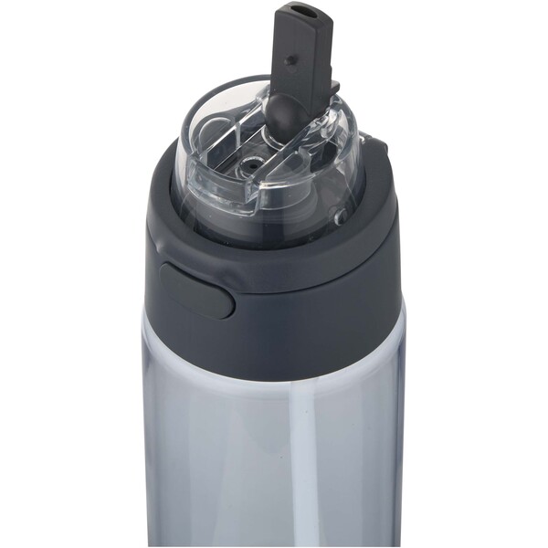 Theron 700 ml RCS recycled plastic water bottle with dual function lid and flip straw - Hale Blue