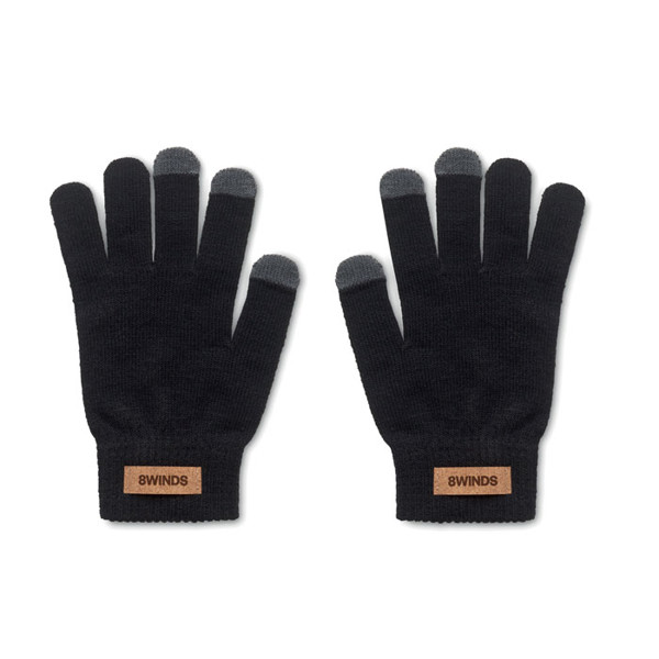 Dactile touch screen gloves RPET,cork label