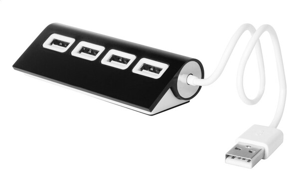 USB hub Wudge - Czarny / Biały