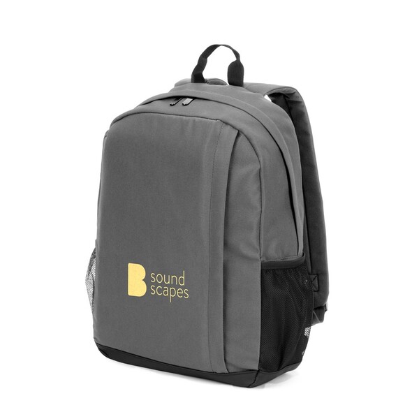 LIVERPOOL. Mochila para computador portátil em poliéster reciclado 600D de alta densidade 15" - Cinzento