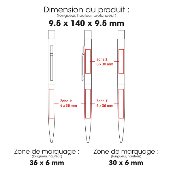1950s - BND175 - Stylo à bille en acier inoxydable recyclé et bambou FSC
