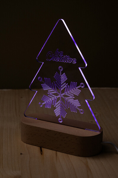 Karácsonyfa alakú LED-es trófea Woodify Xmas