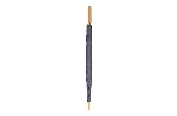 Stick umbrella 25” R-PET straight handle auto open - Grey