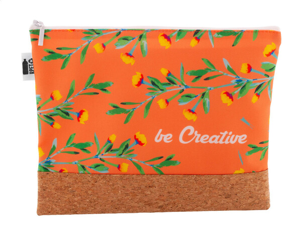Toaletna torba iz reciklirane PET plastike po meri CreaBeauty Cork L - Bela / naravna