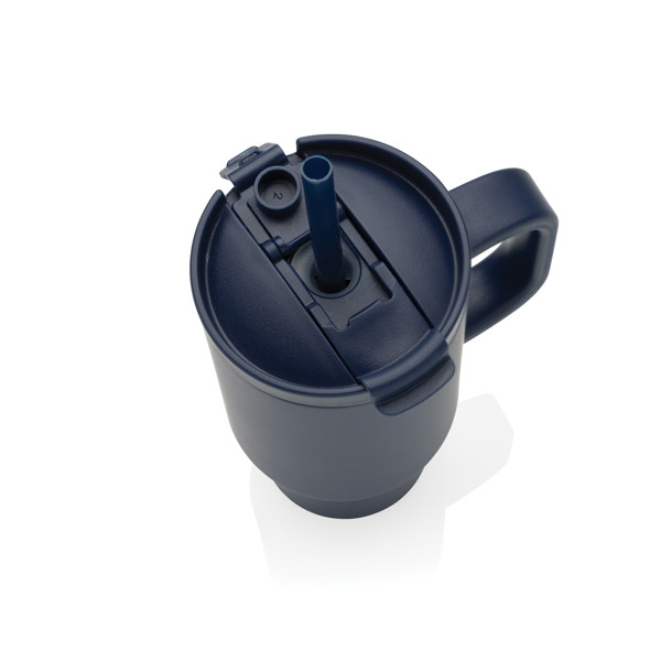 Mug 480 ml étanche en acier inoxydable recyclé RCS Cruiser - Bleu Marine