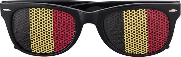 Plexiglass sunglasses with country flag - Black / Yellow / Red