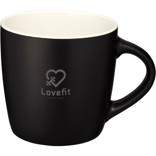 Tazza in ceramica Riviera da 340 ml - Nero / Bianco