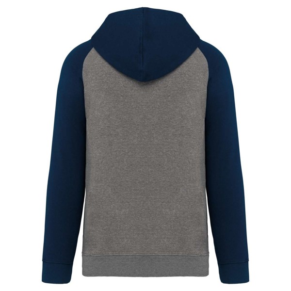 Adult Two-Tone Hooded Sweatshirt - Grey Heather / Sporty Navy / XS