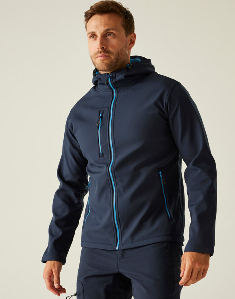 Navigate 2-Layer Hooded Softshell Jacket - Black / Lime Green / 3XL