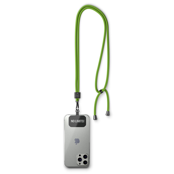 Crossbody, trendy 2-tone cord phone holder made of recycled polyester (rPET) - Bright Yellow / Black / Black accessories