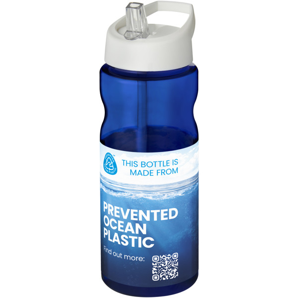 Bouteille de sport H2O Active® Eco Base 650ml couvercle bec verseur - Bleu / Blanc