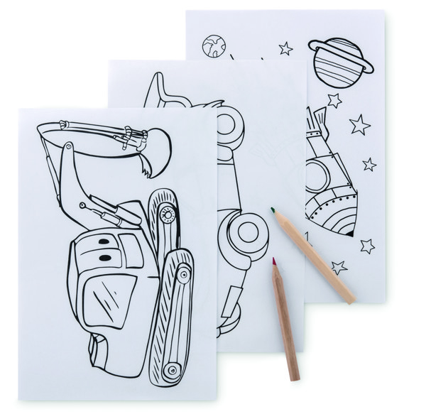 Colouring set with 6 pencils Folder2 Go
