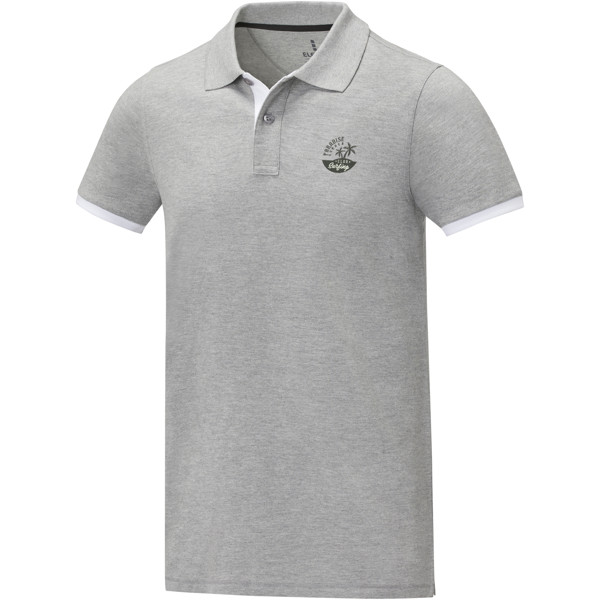 Polo Morgan da uomo bicolore a manica corta - Grigio melange / XL