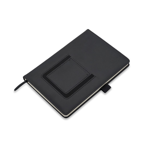 Eibar notepad with phone pocket - Black