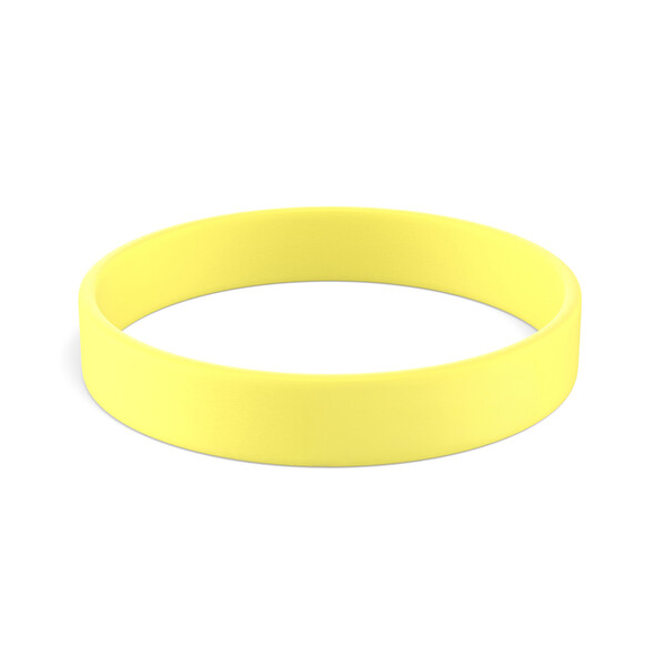 Silikonové náramky na míru (12mm width) - Jemná žlutá / 20x1.2x0.2cm
