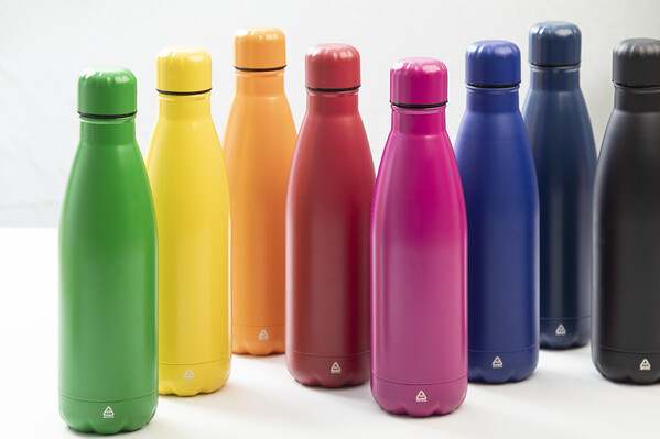 Bouteille en acier inoxydable recyclé Refill - Bleu
