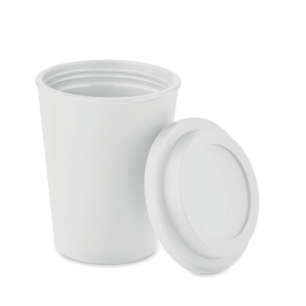 Double wall tumbler PP 300 ml Sora - White