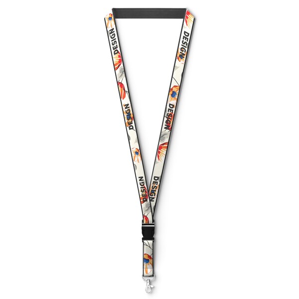 Detachable polyester lanyard with sublimated satin overlay - 20mm width / Metal carabiner