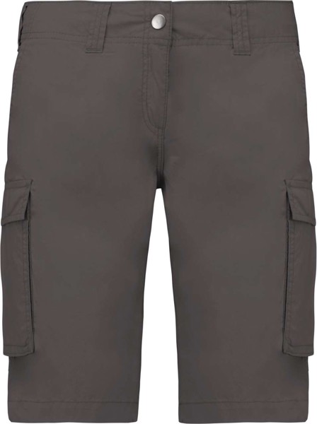 Ladies' Lightweight Multipocket Bermuda Shorts - Light Charcoal / 44