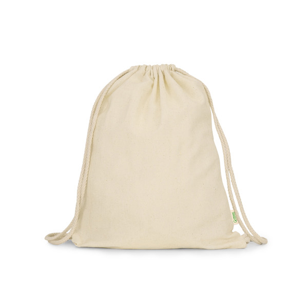 Mochila de cordones personalizada de algodón orgánico