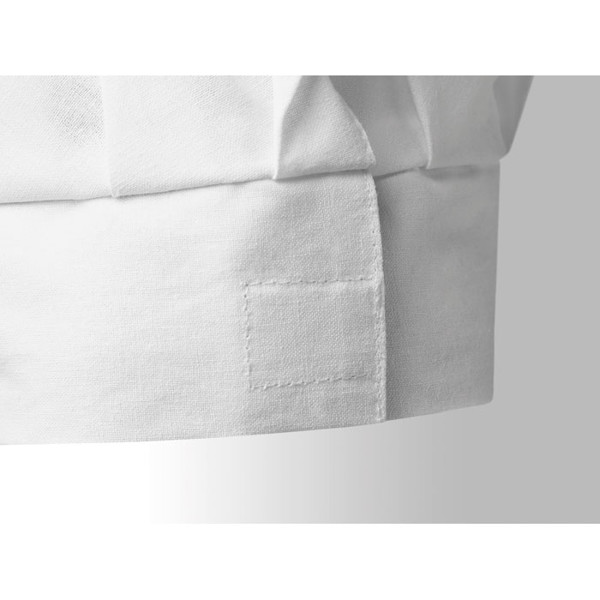 Chef hat cotton 130 gsm, hook and loop closure - White