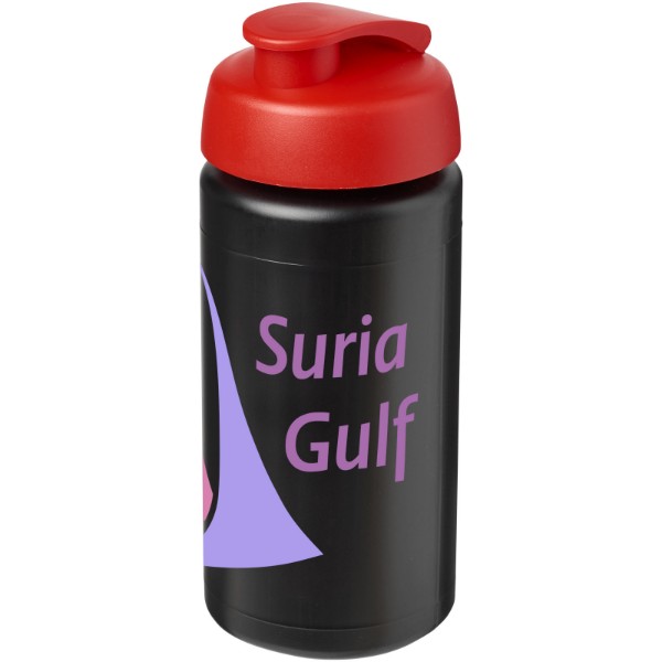 Borraccia sportiva Baseline® Plus da 500 ml con impugnatura e coperchio a scatto - Nero / Rosso