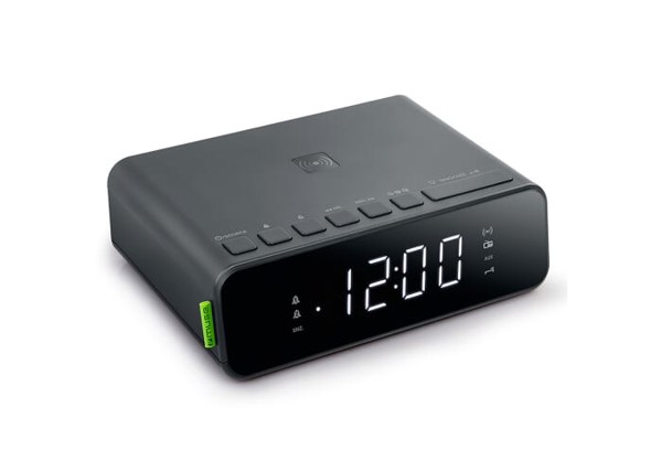 M-175 | Muse FM dual alarm clock radio wireless phone charging 5W