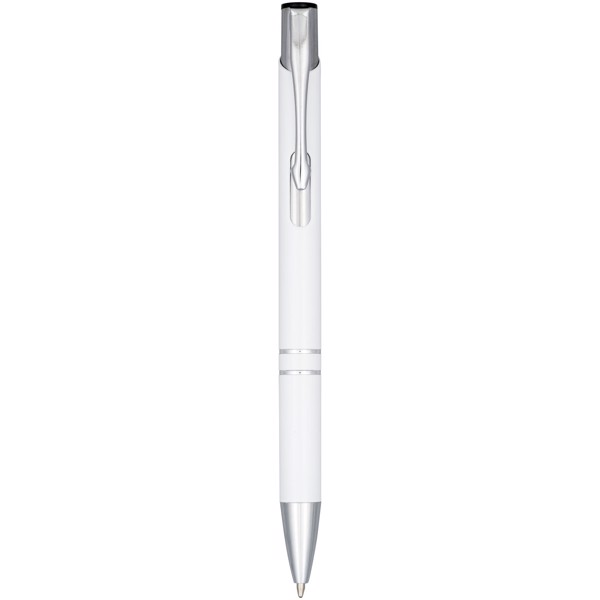 Stylo bille aluminium anodisé Moneta (encre bleue) - Blanc