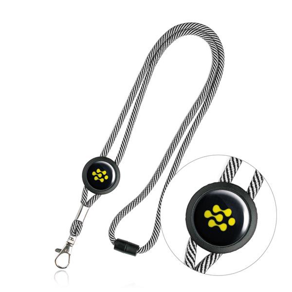 Lanyard Em Poliéster Com Ajuste, Fecho De Segurança E Mosquetão - Branco / U