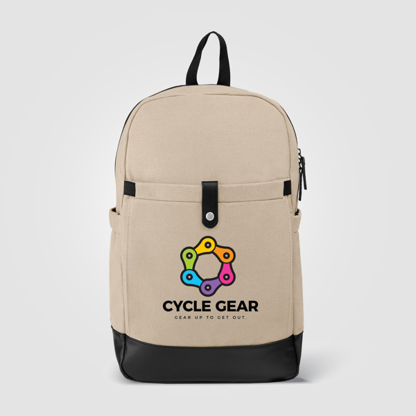 Odyssey Pack - Sac à dos en toile de coton recyclée - Dune / Sérigraphie