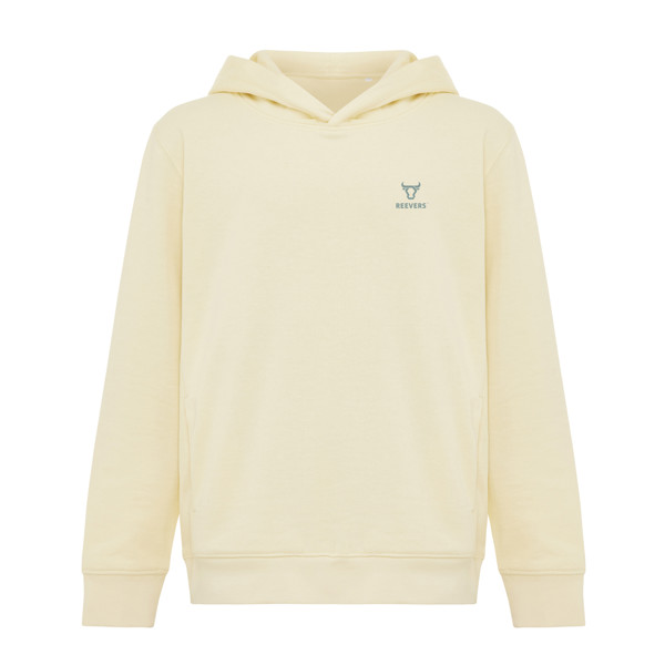 Dětská mikina s bočními kapsami IQONIQ Yengo z rec. bavlny - Cream Yellow / 78