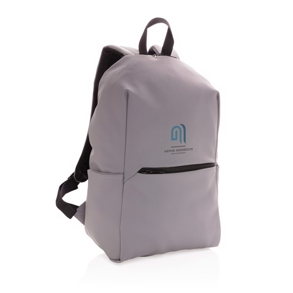 Smooth PU 15.6"laptop backpack - Grey