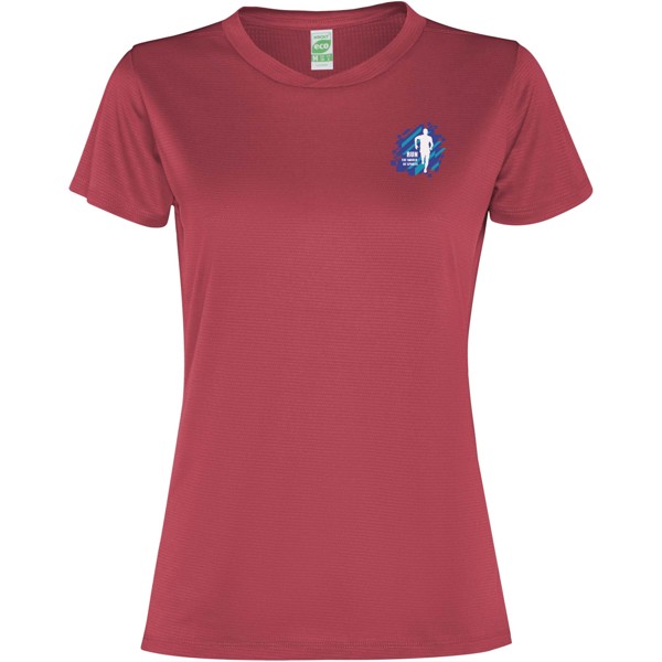 T-shirt sportiva a maniche corte da donna Slam - Rosso bacca / S