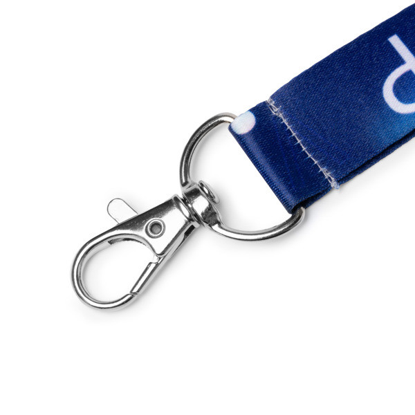 Lanyard personalizado de poliéster con mosquetón y cierre de seguridad