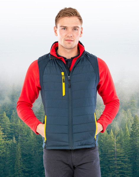 Compass Padded Softshell Gilet - Navy / Yellow / L
