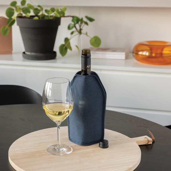 Housse réfrigérante à vin Vino en rPET AWARE™ - Bleu Marine