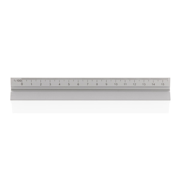 Xd Collection ruler aluminum, 15cm, 5 scales