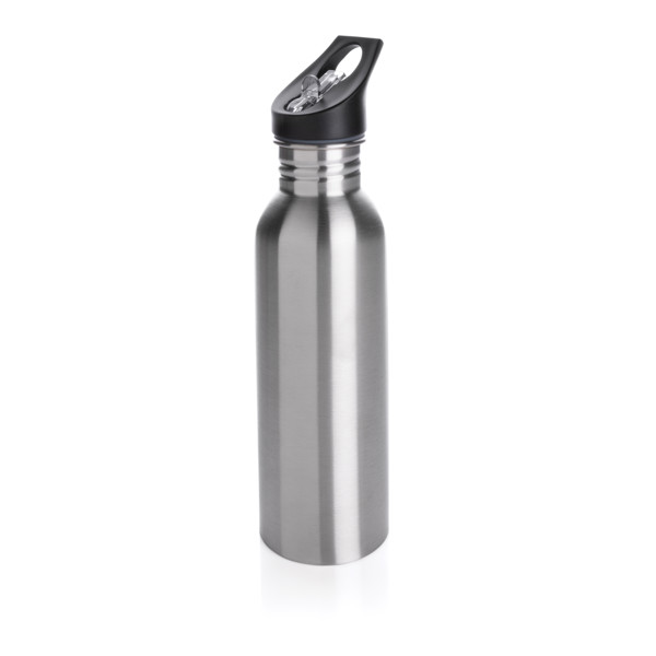 Deluxe Sportflasche aus Edelstahl - Silber