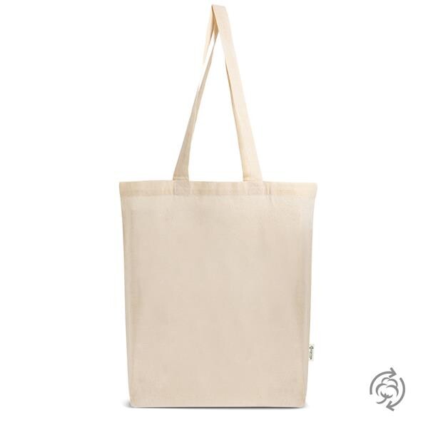 Sac En Coton Recyclé, Soufflet Toute La Longueur, 140G/M² - Ecru