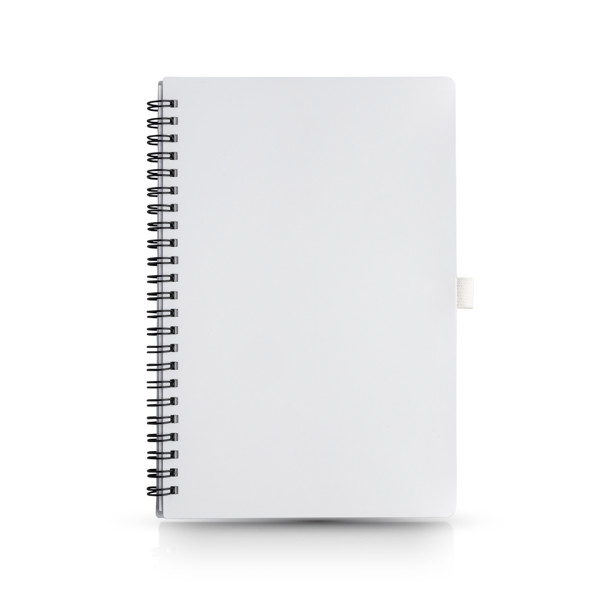 Bloco De Notas De Argolas A5 Com Capa Em Pp - Branco