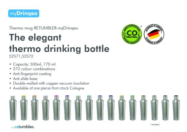 myDrinqeo thermo drinking bottle - custom made