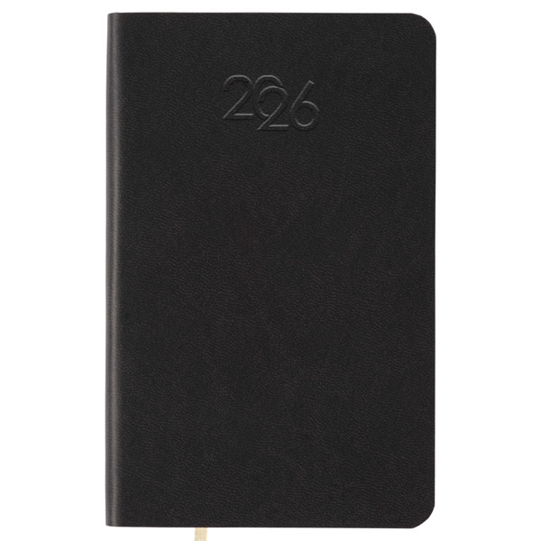 Agenda Tascabile Settimanale 2026 Con Copertina Flessibile In Pu Termovirante - Nero