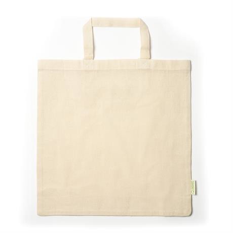 Bolsa personalizada de algodón orgánico con fuelle y asas cortas