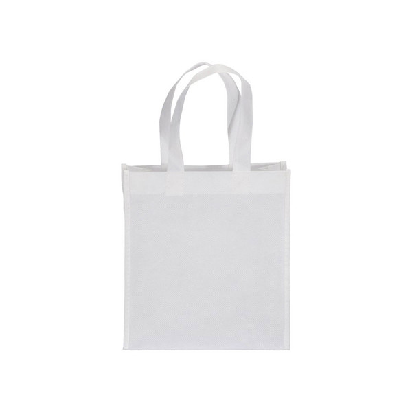 Shopper Mini Con Soffietto In  R-Pet 80 G/M2 Con Soffietto, Manici Corti - Bianco