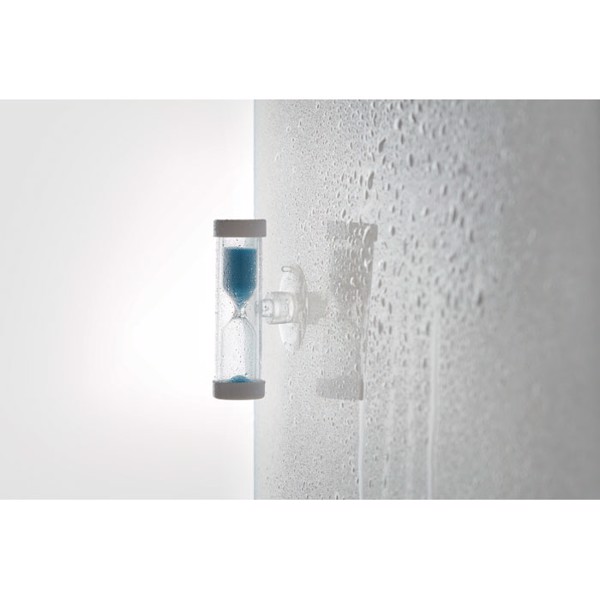 Quickshower timer, 4min sand, suction cup - Blue