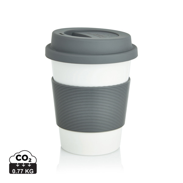 ECO PLA Kaffeebecher - Grau / Weiß