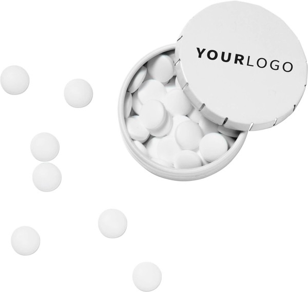 Boîte en métal contenant des bonbons Anika - blanc